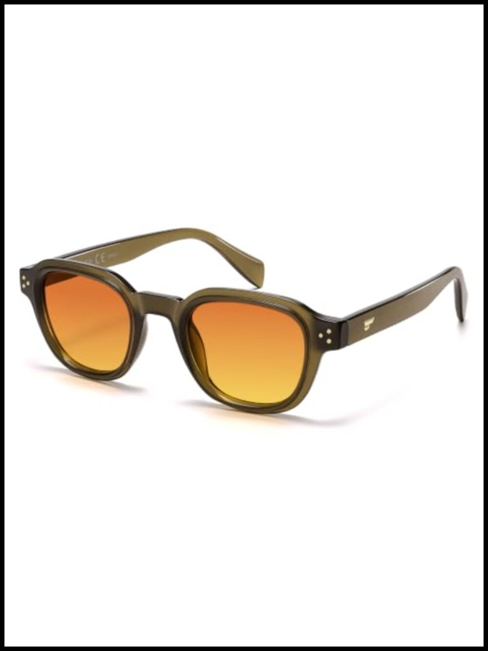 Retro Square Polarized Sunglasses UV Protection Full-Frame Unisex